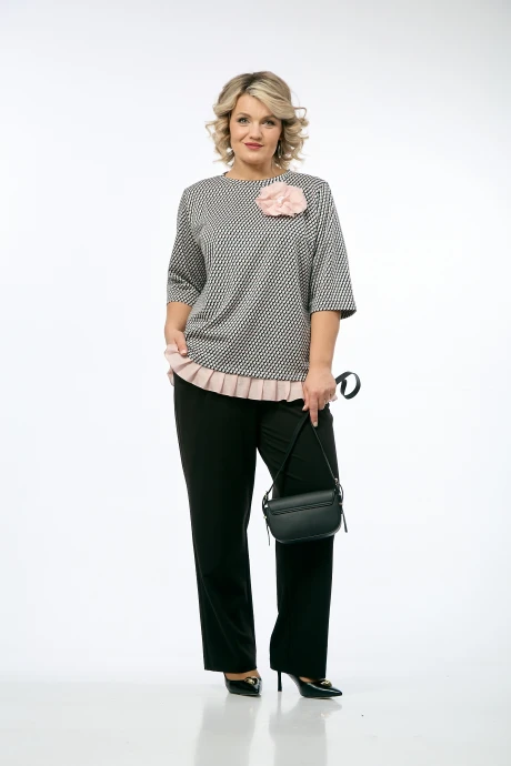 Брючный костюм OVERYOU 237 мультиколор с черным двойка #1