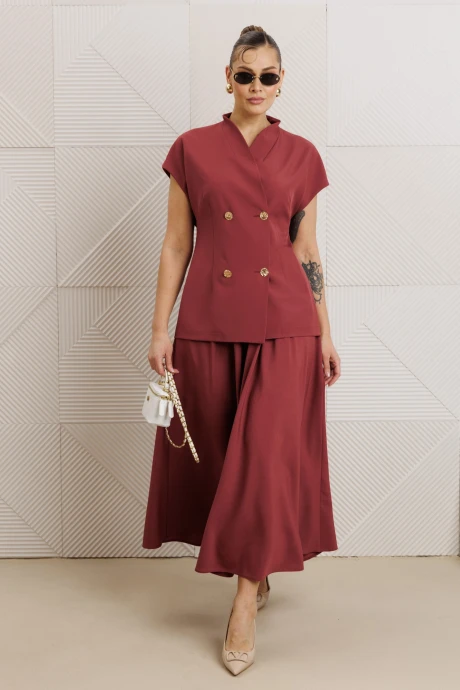 Юбочный костюм Anastasia 1329 клюква двойка #1