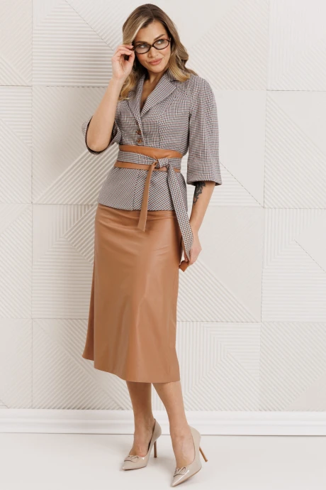 Юбочный костюм Мода-Юрс 26-2618 кэмел #1