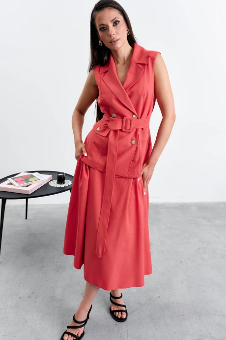 Юбочный костюм *Распродажа Lissana 4914 коралловый_оттенок двойка #1