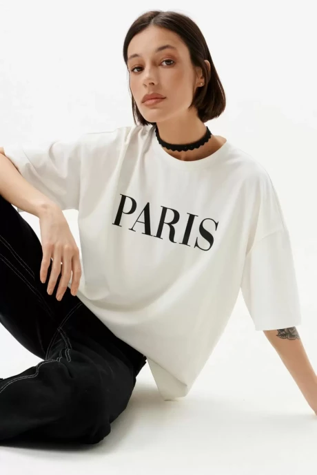 Футболка 10DENCY 23335 молочный/черный #1