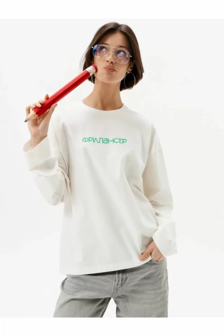 Джемпер (кофта) 10DENCY 23471 молочный/зеленый #1