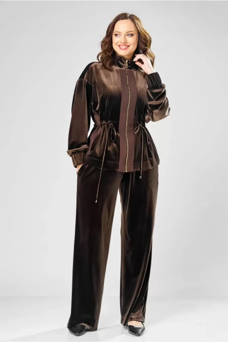 Брючный костюм Ольга Стиль С-999 коричневый двойка #1