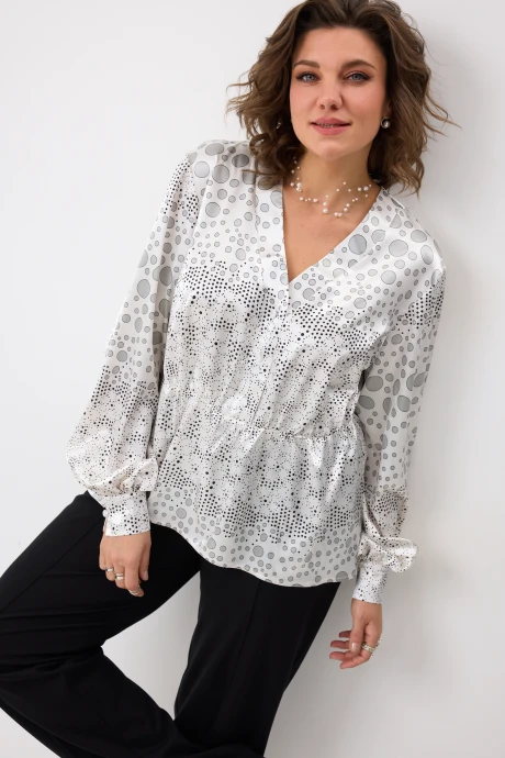 Блузка *Распродажа BegiModa 4146 Круги на белом #1