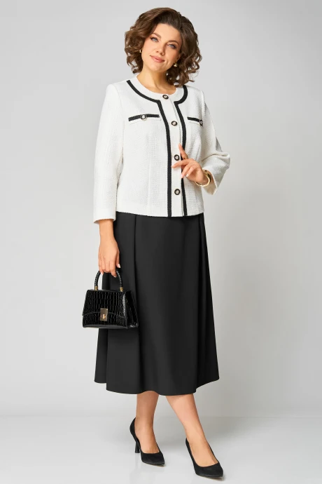 Юбочный костюм *Распродажа Мишель Стиль 1323 бело-черный двойка #1