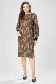 Платье GIZART 7385/1 коричневый цветы