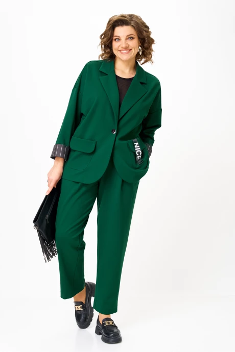 Брючный костюм Michel Chic 1437 изумрудный двойка #1