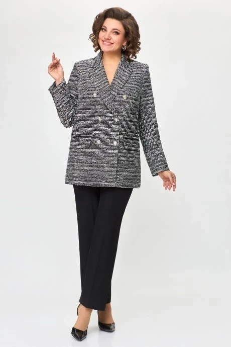Твидовый жакет (пиджак) *Распродажа Дали 3536.1 черный-белый #1