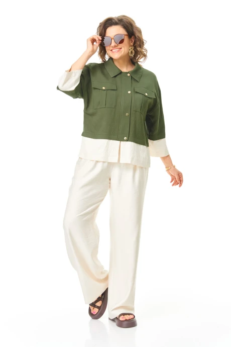 Брючный костюм Vi Oro 1251 оливка двойка #1