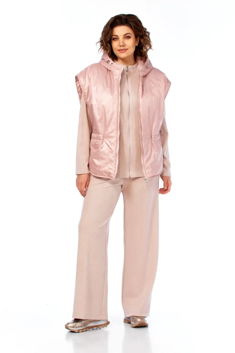 Брючный костюм Diamant 2137 розовый тройка #1