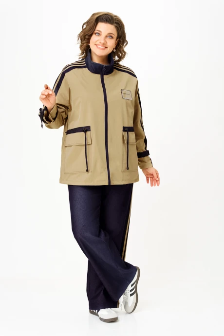 Брючный костюм Lady Secret 25228 песочный/синий двойка #1