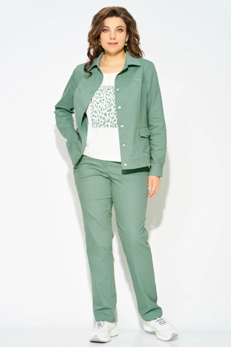 Брючный костюм FITA 40113 зеленый тройка #1