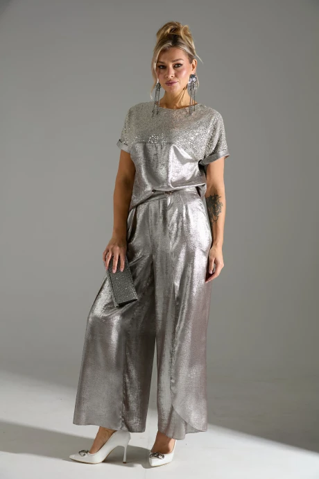 Брючный костюм *Распродажа LM 180143 бежевый_шиммер двойка #1