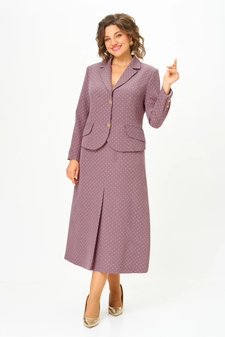 Юбочный костюм *Распродажа Svetlana-Style 2140 какао_горох двойка #1