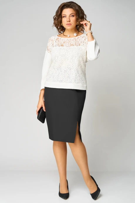 Юбочный костюм Мишель Стиль 1333 бело-черный двойка #1