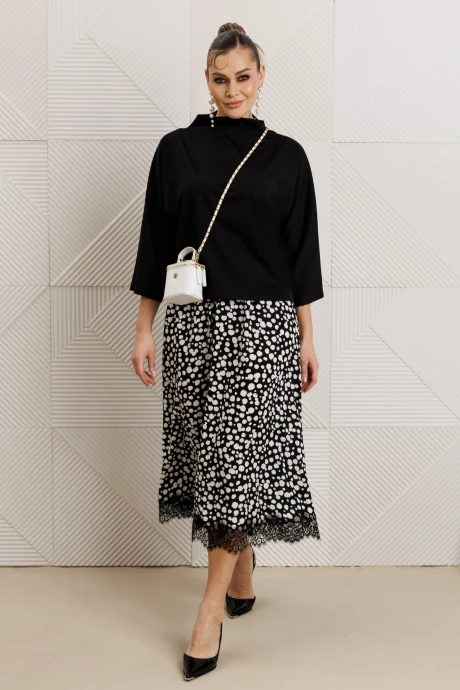 Юбочный костюм Anastasia 1320 черный двойка #1