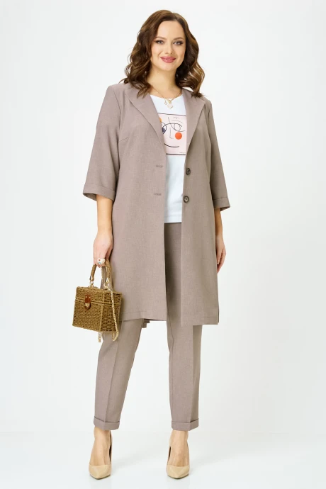Брючный костюм Твой Имидж 2352 капучино тройка #1