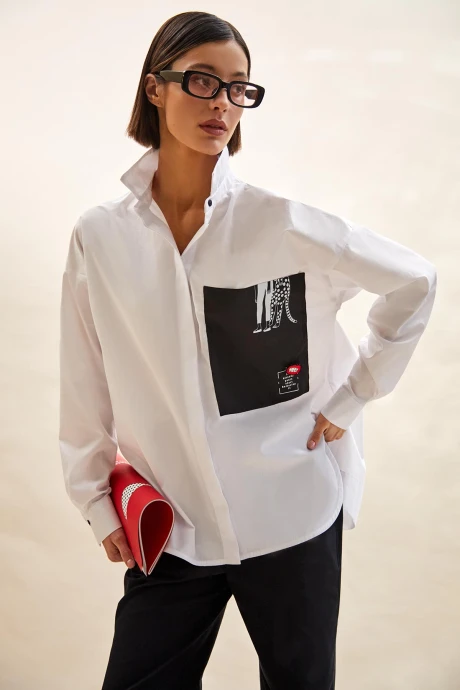 Блузка RIVOLI 2468 белый, черный #1