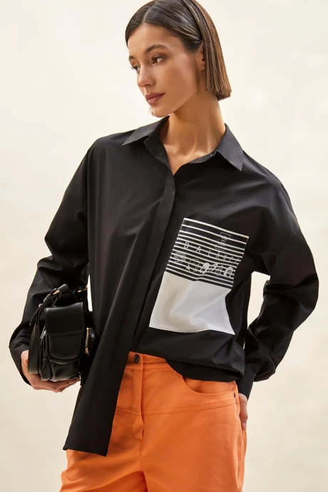 Блузка RIVOLI 2468 черный, белый #1