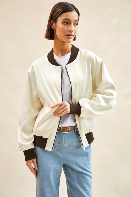 Бомбер RIVOLI 8097 бежевый, коричневый #1