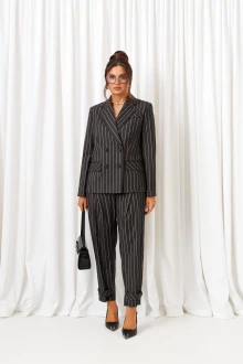 Брючный костюм Beautiful&Free 6435 темно-серый_в_полоску двойка