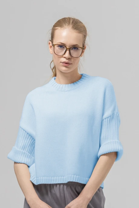 Джемпер (кофта) Romgil РВ0386-ХЛ2 бледно-голубой #1