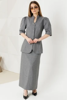 Юбочный костюм AmberaStyle 2151-1 серый двойка