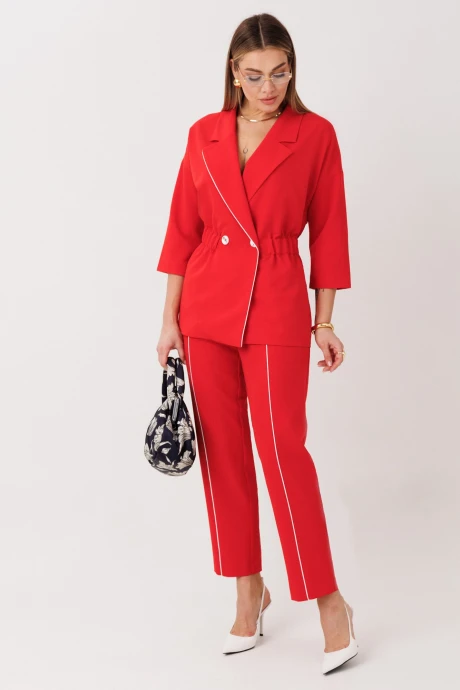 Брючный костюм Anastasia 1324 красный двойка #1