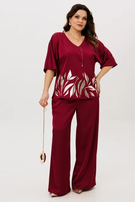 Брючный костюм ANIDEN 6118-1 бордо двойка #1