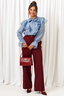 Брючный костюм Beautiful&Free 6441 марсала+ голубой двойка