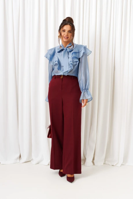 Брючный костюм Beautiful&Free 6441 марсала+ голубой двойка #1