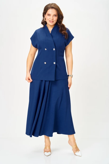 Юбочный костюм Anastasia 1329 глубокий синий двойка #1
