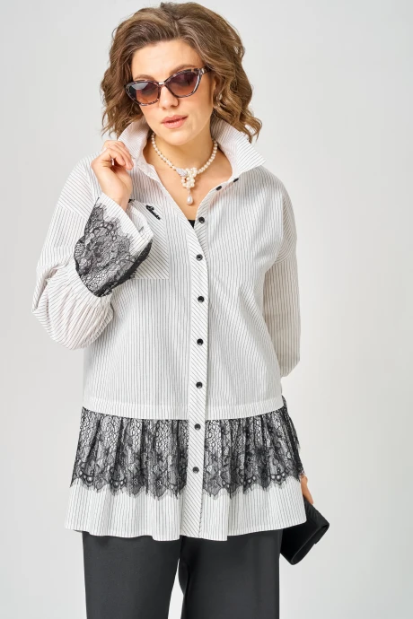 Блузка EVA GRANT 5002 белый_в_полоску #1
