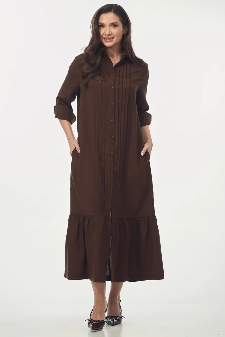 Платье YOUR SIZE 2274 Шоколадно-коричневый #1
