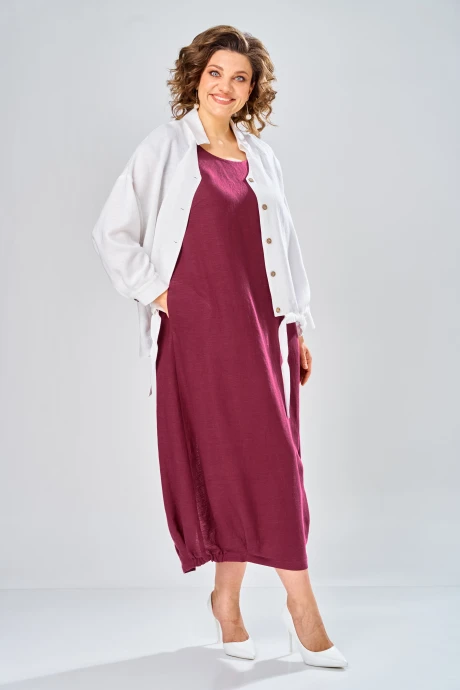 Костюм с платьем Diamant 2036 бордо #1