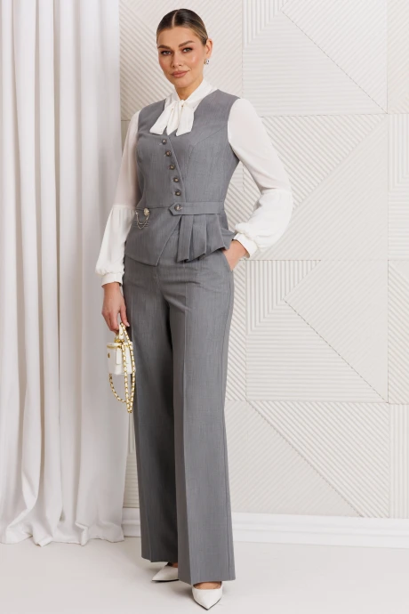 Брючный костюм Мода-Юрс 26-2912 серый_меланж двойка #1