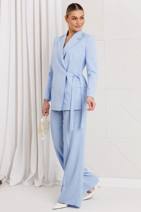 Брючный костюм Мода-Юрс 26-2669 голубой двойка #1