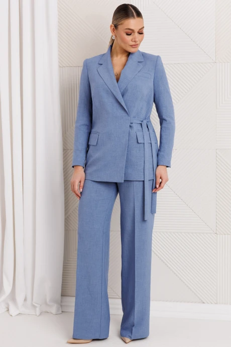 Брючный костюм Мода-Юрс 26-2669 синий двойка #1
