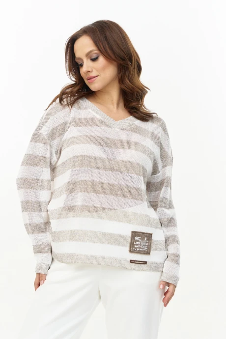 Джемпер (кофта) AVE RARA 2260 Бело-коричневый #1