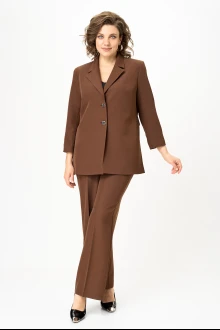 Брючный костюм Vilena Fashion 1094 молочный_шоколад двойка