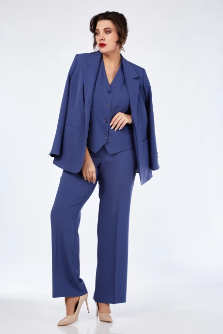Брючный костюм Vilena Fashion 1119 джинс тройка #1