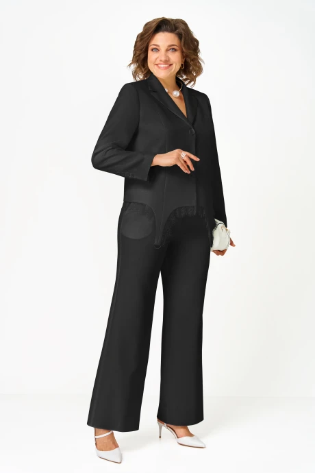 Брючный костюм Vilena Fashion 1137 черный двойка #1