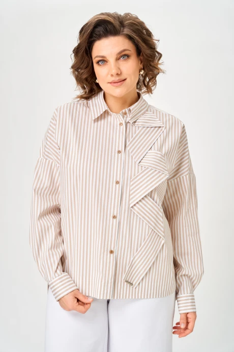 Блузка Michel Chic 798 полоска бежевая #1