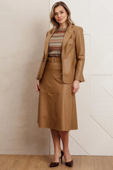 Юбочный костюм Мода-Юрс 26-2850 кэмел тройка #1