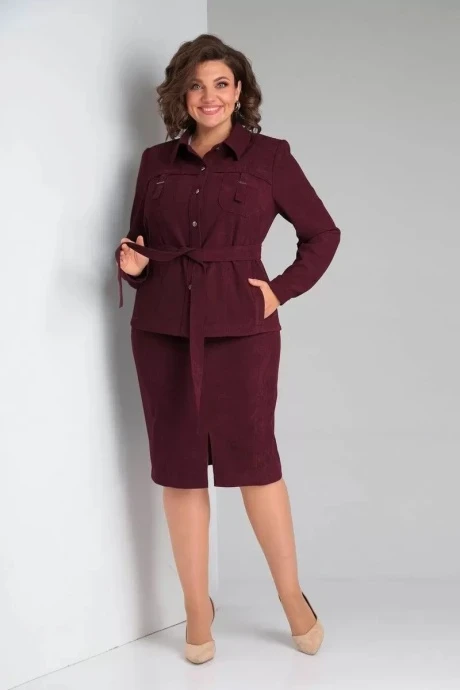 Юбочный костюм *Распродажа Тэнси 361 марсала двойка #1