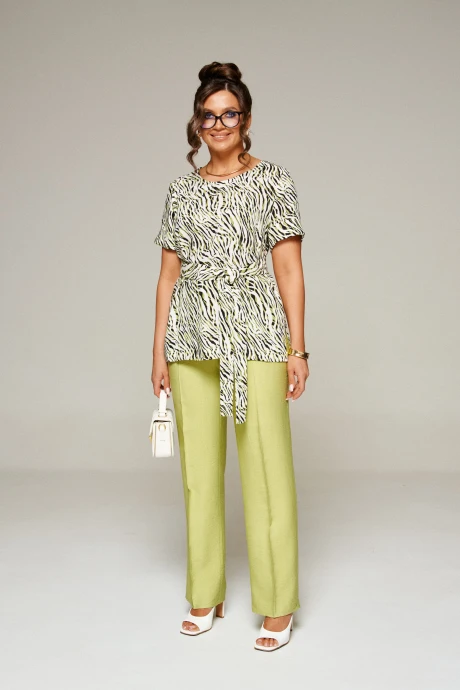 Брючный костюм *Распродажа Beautiful&Free 6321 салатовый двойка #1