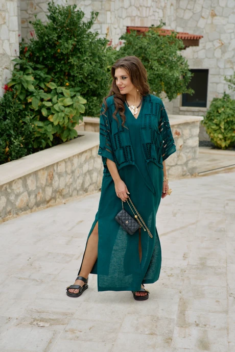 Костюм с платьем Vittoria Queen 28053 изумрудный двойка #1
