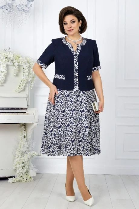 Юбочный костюм *Распродажа Нинель Шик 5992 хризантемы двойка #1
