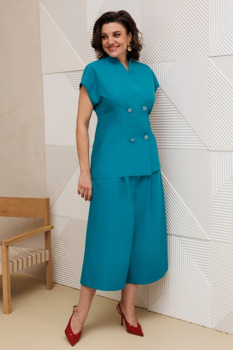 Брючный костюм Anastasia 1330 морская волна двойка #1