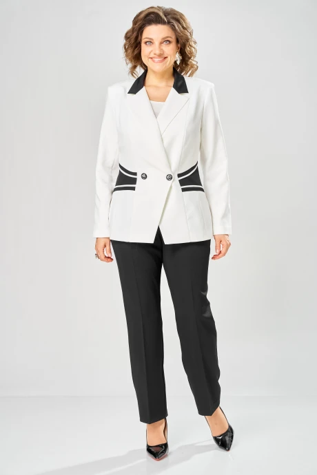 Юбочный костюм Anastasia Mak 1315 черный+молочный двойка #1